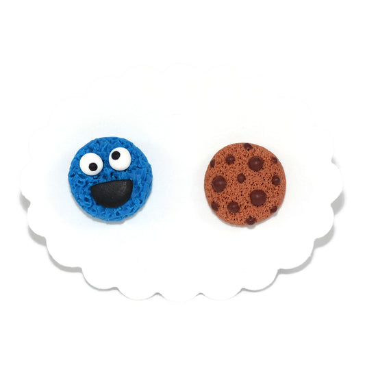 Σκουλαρίκια Cookie monster και σοκολατένιο μπισκότο